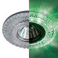 Светильник Эра DK LD3 SL/WH+GR декор стекло GU5.3 220В 50Вт Прозрачный картинка 